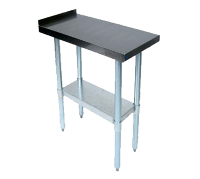 John Boos EFT8-3624 24"W x 36"D Stainless Steel Top Galvanized Legs 1.5" Backsplash Stallion Safety Edge Front Filler Table