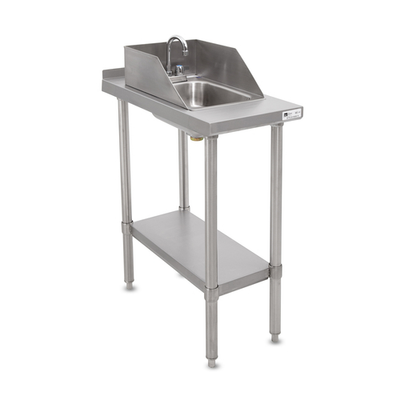 John Boos EFT8-3024SSK-S 24"W x 30"D Stainless Steel 1.5" Rear Up-Turn Stallion Safety Edge Front Filler Table
