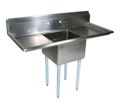 John Boos E1S8-1824-14T24 66" W x 29.5" D x 43.75" H Galvanized E-Series Sink