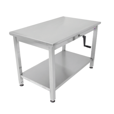 John Boos LT6-3048SSW 48" W x 30" H Adjustable Height Stainless Steel Undershelf Foldable Hand Crank ADA Work Table