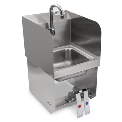 John Boos PBHS-W-0909-KV2MB-SS 12" W x 15" D x 20" H Stainless Steel Wall Mounted Pro-Bowl Hand Sink