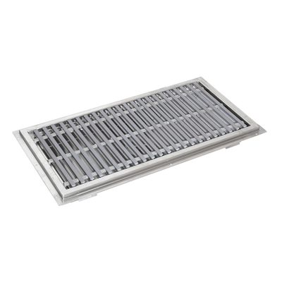 John Boos FTFG-1272 72" W x 4" H x 12" D 14 Ga Stainless Steel with Subway-Style Fiberglass Grating Floor Trough