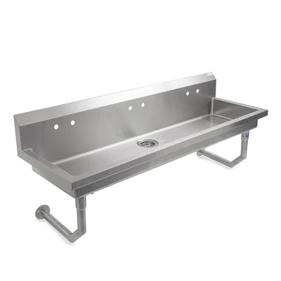 John Boos PBMSHS-W1-8020 80" W x 19.63" D x 25.81" H Stainless Steel Multi-Station Handwash Sink