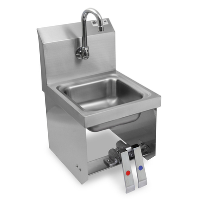 John Boos PBHS-W-0909-KV2MB 12" W x 15" D x 20" H Stainless Steel Wall Mounted Pro-Bowl Hand Sink