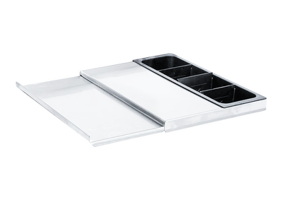 John Boos UBIBL-1836-BWH 36"W x 18"D Stainless Steel with Bottle Well Holder Slim-line Underbar Ice Bin/Cocktail Unit Lid