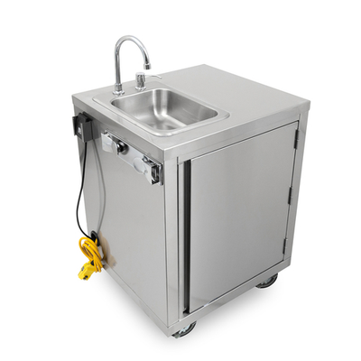 John Boos MHS-F-2624-FS 26.19" W Stainless Steel 1-Compartment Mobile Hand Sink - 120 Volts
