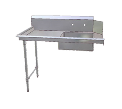 John Boos JDTS-20-48L 48" W 16 Ga. Stainless Steel Straight Soiled Dishtable