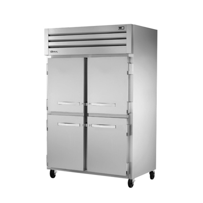 True STG2R-4HS-HC 4 Stainless Steel Half Doors 2 Section Reach-In SPEC SERIES Refrigerator - 115 Volts