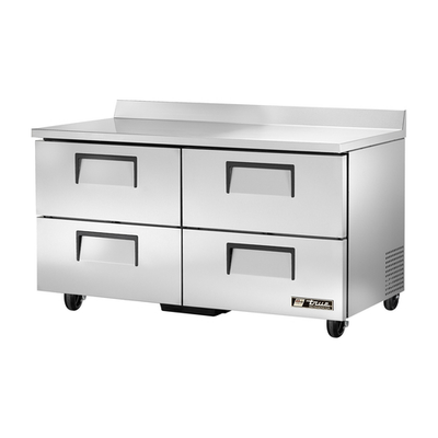 True TWT-60D-4-HC 4 Drawers Each Accommodates Top with Rear Splash Work Top Refrigerator - 115 Volts