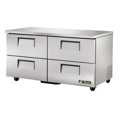 True TUC-60D-4-HC 29.75" H x 60.38" W x 30.13" D 4 Drawers Aluminum Interior Aluminum Interior Undercounter Refrigerator - 115 Volts 1-Ph