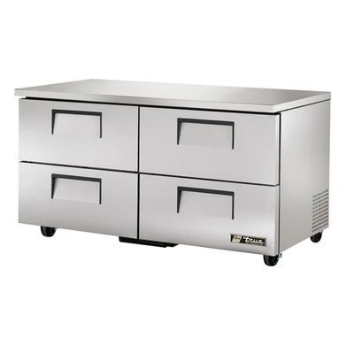True TUC-60D-4-HC 29.75" H x 60.38" W x 30.13" D 4 Drawers Aluminum Interior Aluminum Interior Undercounter Refrigerator - 115 Volts 1-Ph