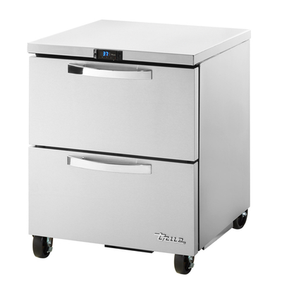 True TUC-27D-2-HC~SPEC3 29.75&quot; H x 27.63&quot; W x 29.5&quot; D 2 Heavy-Duty Drawers Stainless Steel Interior SPEC SERIES Undercounter Refrigerator - 115 Volts 1-Ph