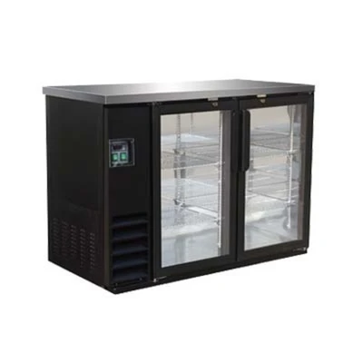 MVP Group IBB49-2G-24 10.45 Cu. Ft. Capacity Two-Section Stainless Steel Top IKON Refrigerated Back Bar Storage Cabinet - 115 Volts 1-Ph