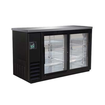 MVP Group IBB61-2G-24SD 14.16 Cu. Ft. Capacity Two-Section Stainless Steel Top IKON Refrigerated Back Bar Storage Cabinet - 115 Volts 1-Ph