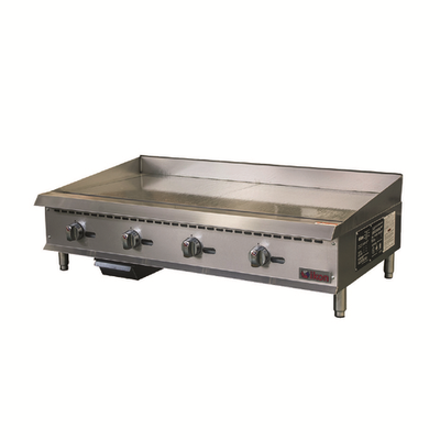 MVP Group IMG-48 48" W Stainless Steel Manual Control Gas Countertop Ikon Griddle - 120,000 BTU