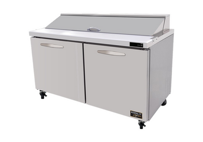 MVP Group KST-60-2 16.7 Cu. Ft. Stainless Steel Doors 2 Section Kool-It Signature Sandwich / Salad Prep Unit - 115 Volts