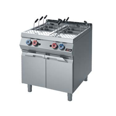 MVP Group AX-GPC-2 Two 10.5 Gal. Stainless Steel Double Tank Natural Gas Axis Pasta Cooker - 100,000 BTU