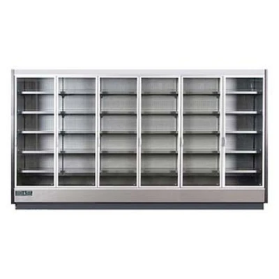 MVP Group KGV-MD-6-R 147"W x 31"D x 77.75"H Gray and Silver 6 Section Hydra-Kool High Volume Refrigerated Merchandiser