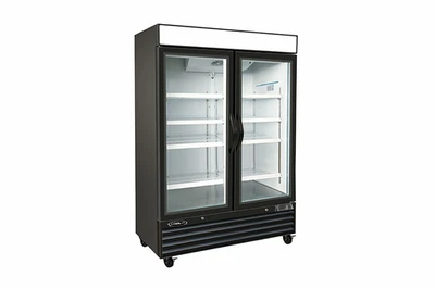 MVP Group KGF-48 53" W Black Exterior Two-Section Kool-It Freezer Merchandiser - 115 Volts
