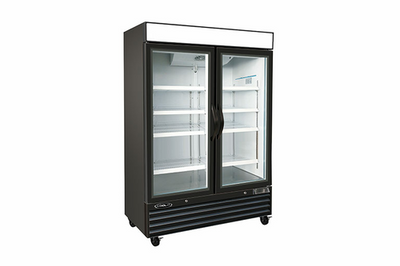 MVP Group KGF-48 53" W Black Exterior Two-Section Kool-It Freezer Merchandiser - 115 Volts