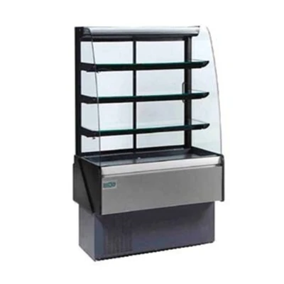 MVP Group KBD-CG-80-D 53.75" H x 77.5" W x 33.5" D Non-Refrigerated Tempered Glass Sides LED Interior Lighting Hydra-Kool Bakery Display Case - 115 Volts 1-Ph