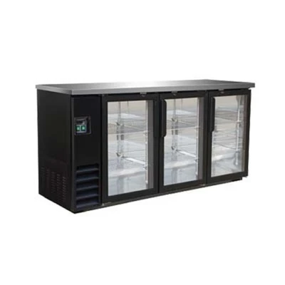 MVP Group IBB73-3G-24 17.26 Cu. Ft. Capacity Three-Section Stainless Steel Top IKON Refrigerated Back Bar Storage Cabinet - 115 Volts 1-Ph
