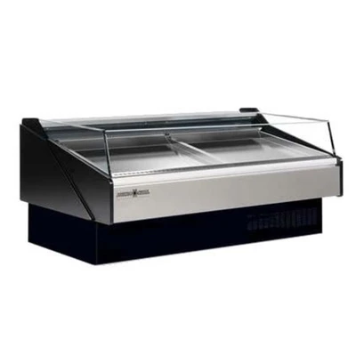 MVP Group KFM-SO-60-S 34.92" H x 60" W x 43.31" D Service Type Multiplexible Tempered Front &amp; Side Glass Hydra-Kool Display Case Fresh Seafood - 115 Volts 1-Ph