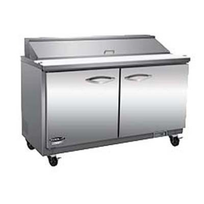 MVP Group ISP48M 12 Cu. Ft. Stainless Steel Two Section IKON Mega Top Sandwich Or Salad Prep Unit - 115 Volts