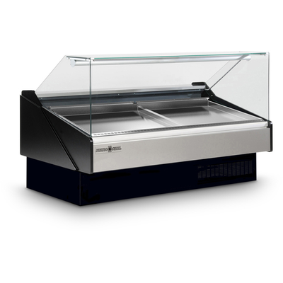 MVP Group KFM-SF-60-S 46.13" H x 60" W x 42.75" D Service Type Multiplexible Tempered Glass Sides Hydra-Kool Display Case Fresh Seafood - 115 Volts 1-Ph