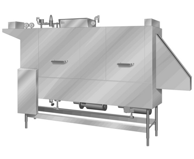 Insinger TRAC 321-2 RPW 528 Trays Per Hour High Temperature Double Tank Trac Tray Washer - 208 Volts 3-Ph