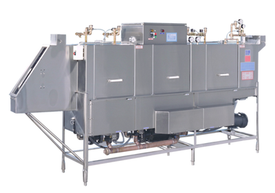 Insinger TRAC 878 RPW 878 Trays Per Hour High Temperature Triple Tank Trac Tray Washer - 208 Volts 3-Ph