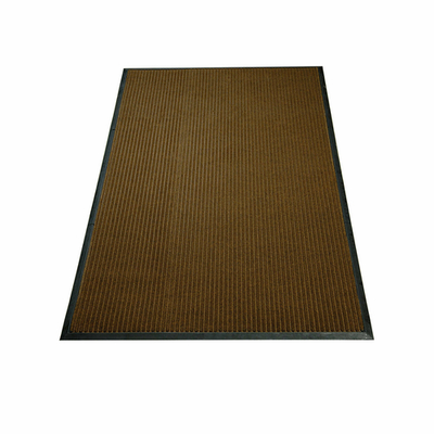 Axia EMR3660BR 60" W x 36" D x 0.38" Thick Brown Polyester Fiber Ribbed Pattern Entrance Mat