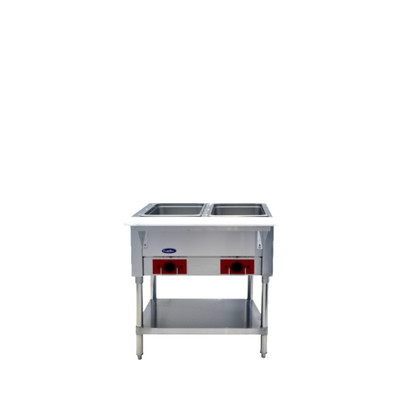 Atosa CSTEA-2C 2 Pans Electric Open Shelf Base CookRite Steam Table - 120 Volts