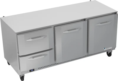 Victory VURD72HC-2 72" W Under Counter Refrigerator - 115 Volts