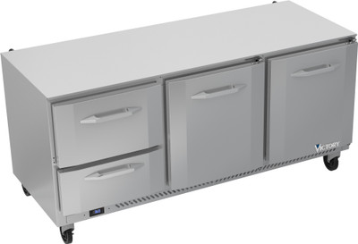 Victory VURD72HC-2 72" W Under Counter Refrigerator - 115 Volts