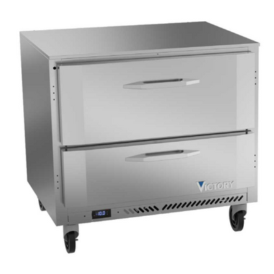 Victory VUFD36HC-2 36" W Stainless Steel Top Undercounter Freezer - 115 Volts