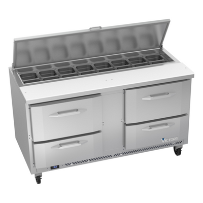 Victory VSPD60HC-16-4 60" W 4 Drawers UltraSpec Series Sandwich Prep Table - 115 Volts
