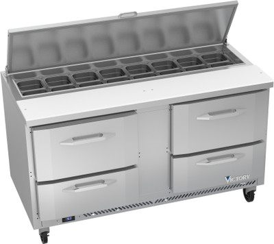 Victory VSPD60HC-16-4 60" W 4 Drawers UltraSpec Series Sandwich Prep Table - 115 Volts