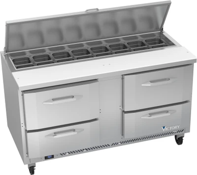 Victory VSPD60HC-16-4 60" W 4 Drawers UltraSpec Series Sandwich Prep Table - 115 Volts