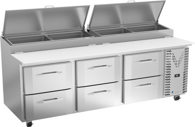 Victory VPPD93HC-6 93.13" W 3 Drawers Pizza Prep Table - 115 Volts