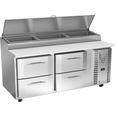 Victory VPPD93HC-2 93.13" W 4 Drawers Pizza Prep Table - 115 Volts