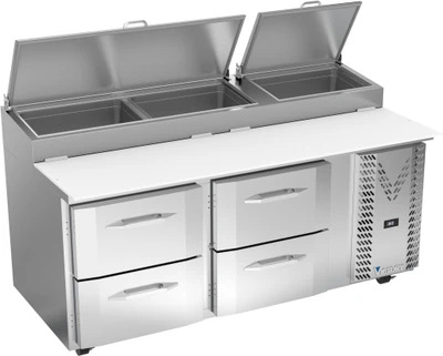 Victory VPPD93HC-2 93.13" W 4 Drawers Pizza Prep Table - 115 Volts