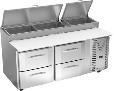 Victory VPPD93HC-2 93.13" W 4 Drawers Pizza Prep Table - 115 Volts