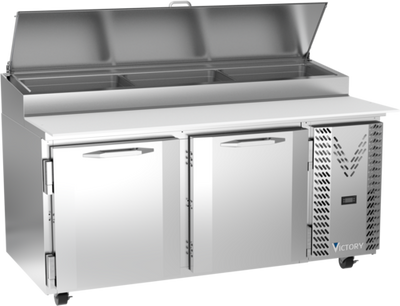 Victory VPP119HC 118.88" W 2 Doors Pizza Prep Table - 115 Volts