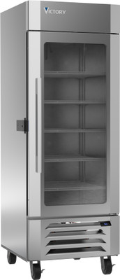 Victory LSR27HC-1-IQ 31.13" W Stainless Steel Exterior One-Section UltaSpec Series Merchandiser Refrigerator - 115 Volts