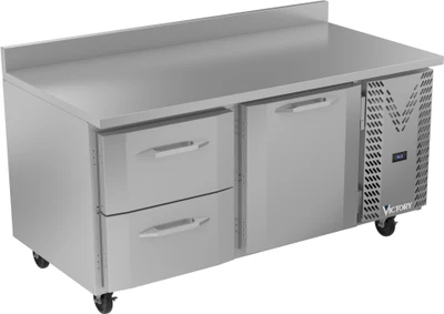 Victory VWRD67HC-2 67.13" W 1 Door Stainless Steel Exterior Worktop Refrigerated Counter - 115 Volts