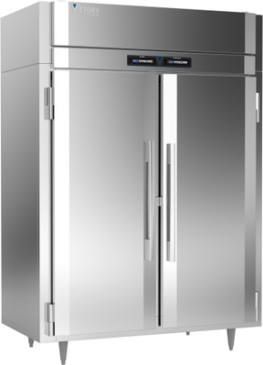 Victory HRSA-2D-S1-EW-HC Stainless Steel Exterior 2 Section UltraSpec Series Dual Temp Warmer &amp; Refrigerator - 115 Volts