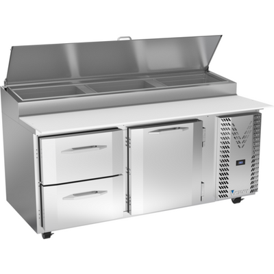 Victory VPPD119HC-3 118.88" W 2 Drawers Pizza Prep Table - 115 Volts