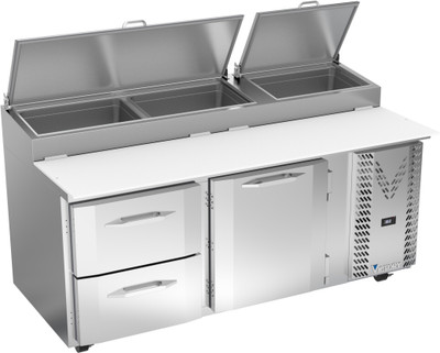 Victory VPPD119HC-3 118.88" W 2 Drawers Pizza Prep Table - 115 Volts