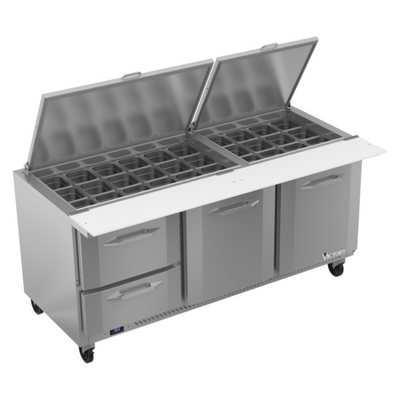 Victory VSPD72HC-30B-2 72" W 2 Doors UltraSpec Series Big Top Sandwich Prep Table - 115 Volts